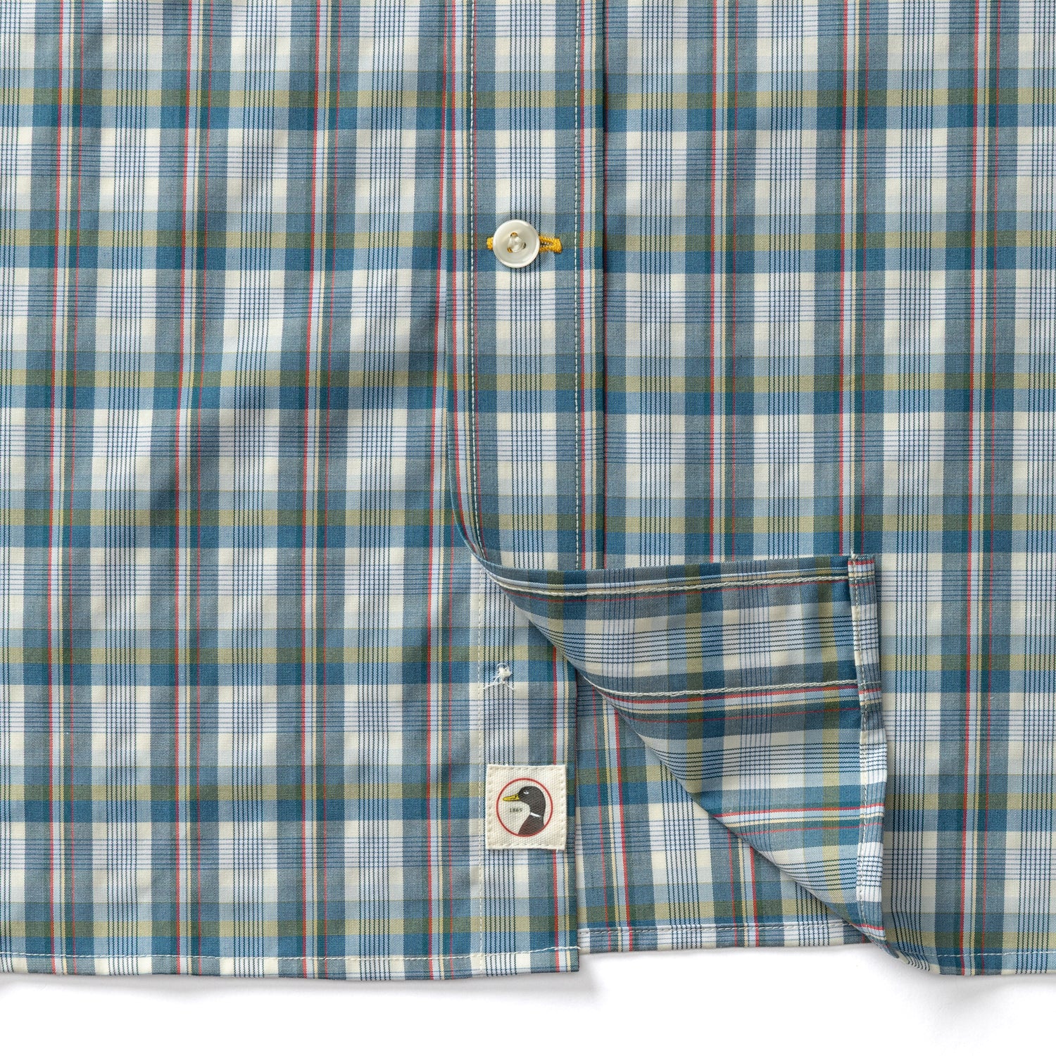 Performance Poplin Sport Shirt - Eaton Plaid - Sandrift Khaki
