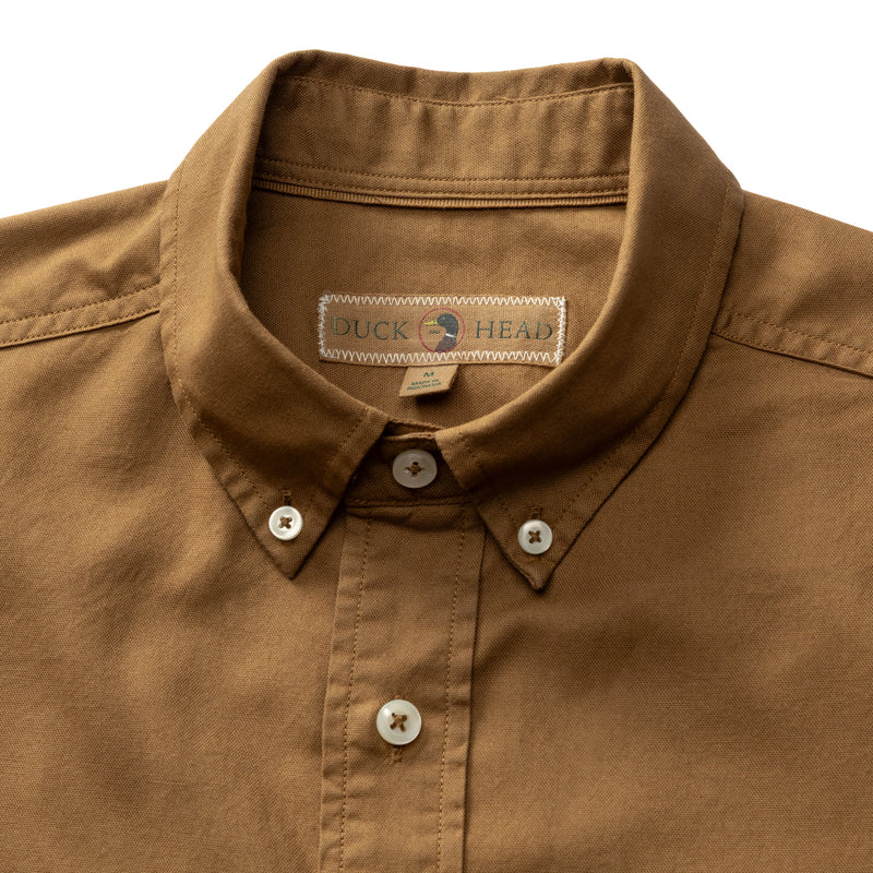Cotton Oxford Sport Shirt - Beck Solid - Bronze Brown