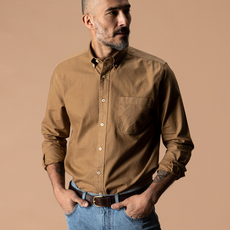 Garment Dyed Cotton Oxford Sport Shirt - Beck Solid