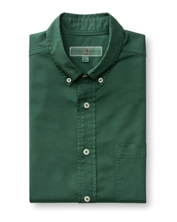 Cotton Oxford Sport Shirt - Beck Solid - Hunter Green