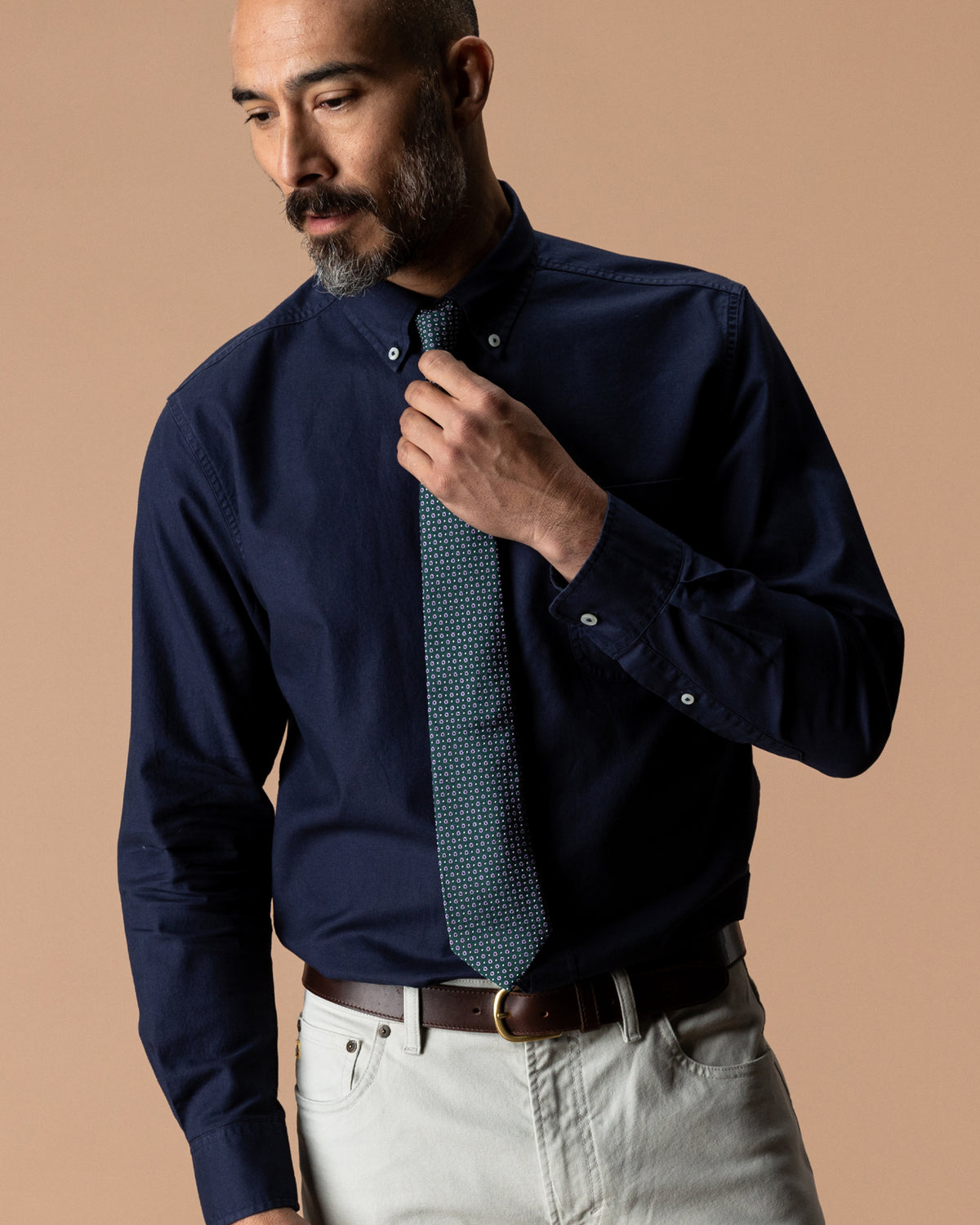 Cotton Oxford Sport Shirt - Beck Solid - Deep Navy