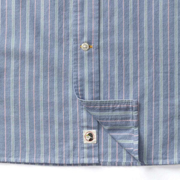 Cotton Oxford Sport Shirt - Garrison Stripe - Varsity Blue