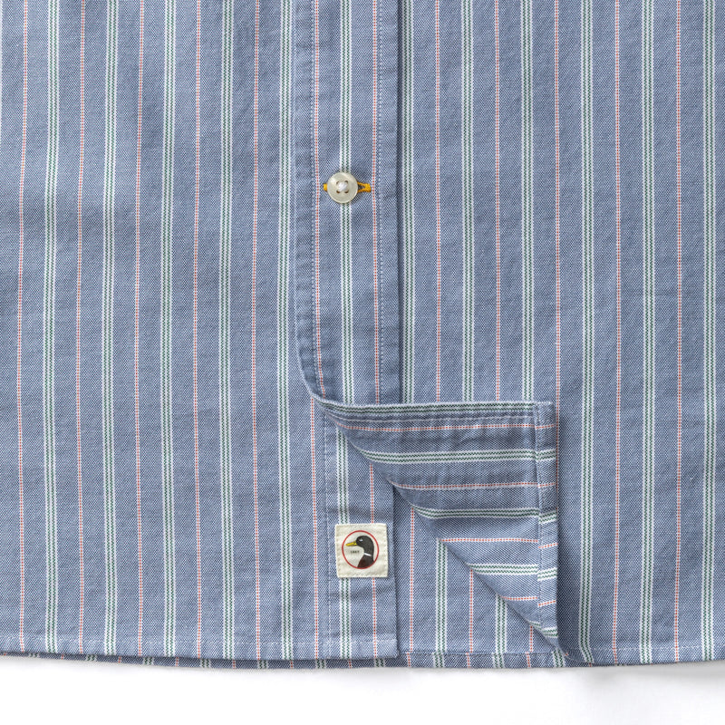 Cotton Oxford Sport Shirt - Garrison Stripe - Varsity Blue