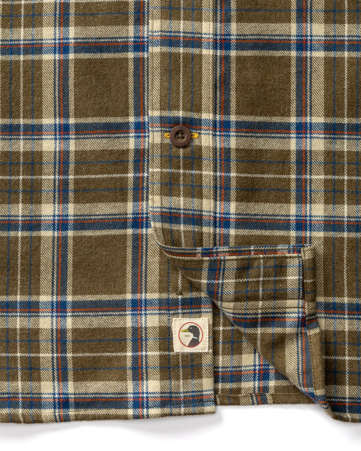 Cotton Flannel Sport Shirt - Iverson Plaid - Dark Olive