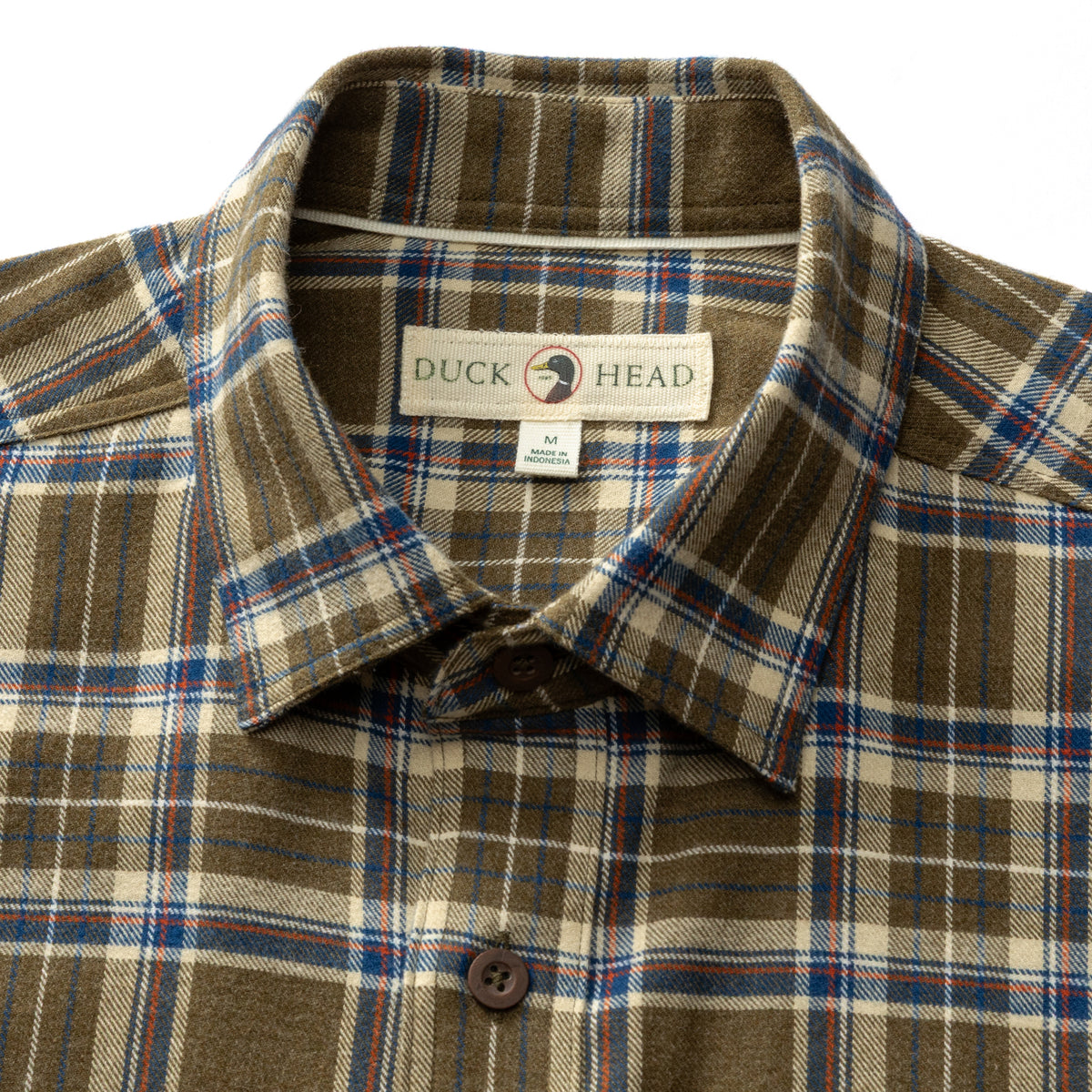Cotton Flannel Sport Shirt - Iverson Plaid - Dark Olive