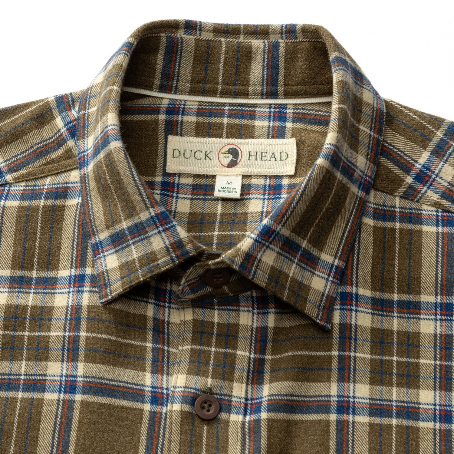 Cotton Flannel Sport Shirt - Iverson Plaid - Dark Olive