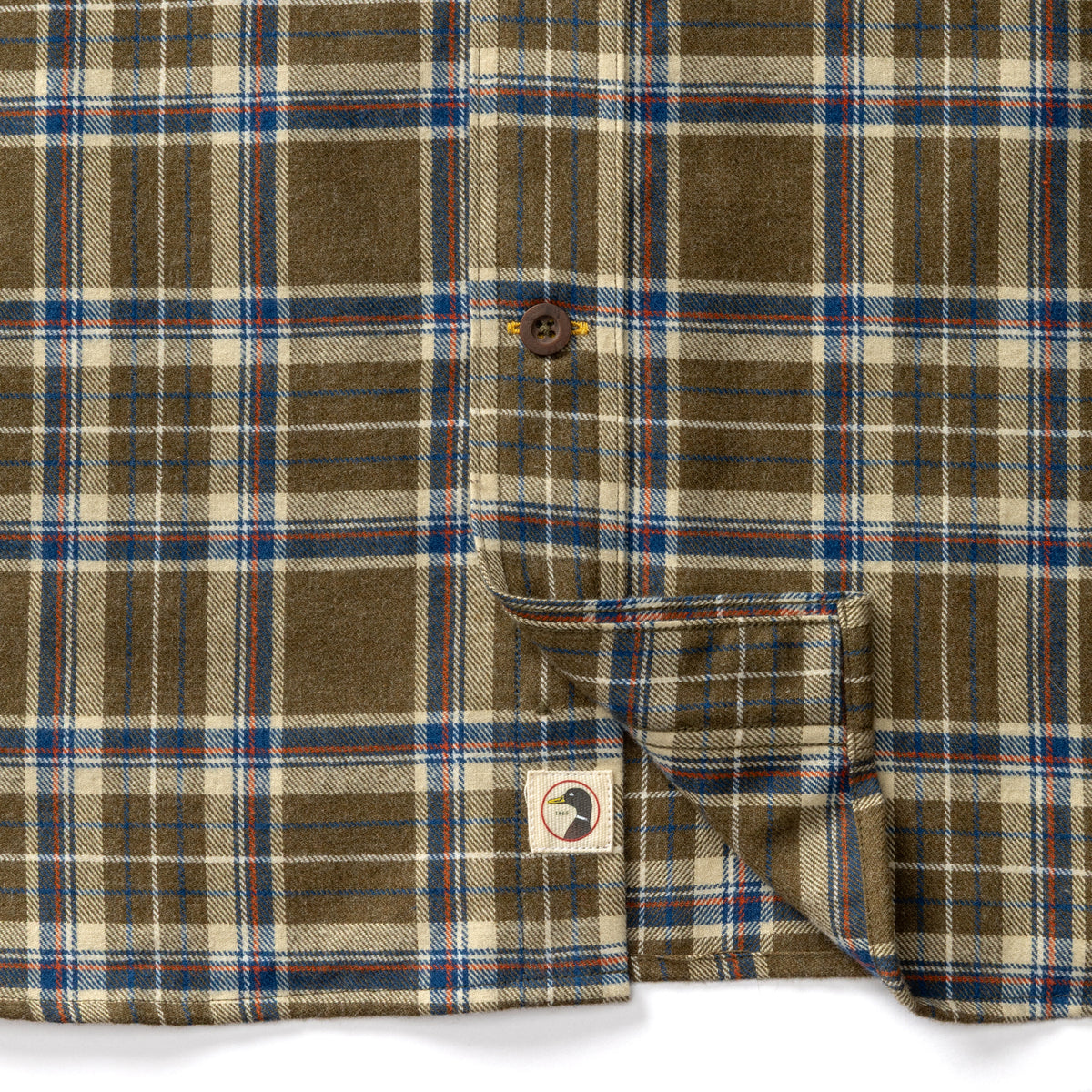 Cotton Flannel Sport Shirt - Iverson Plaid - Dark Olive