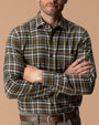 Cotton Flannel Sport Shirt - Iverson Plaid - Dark Olive
