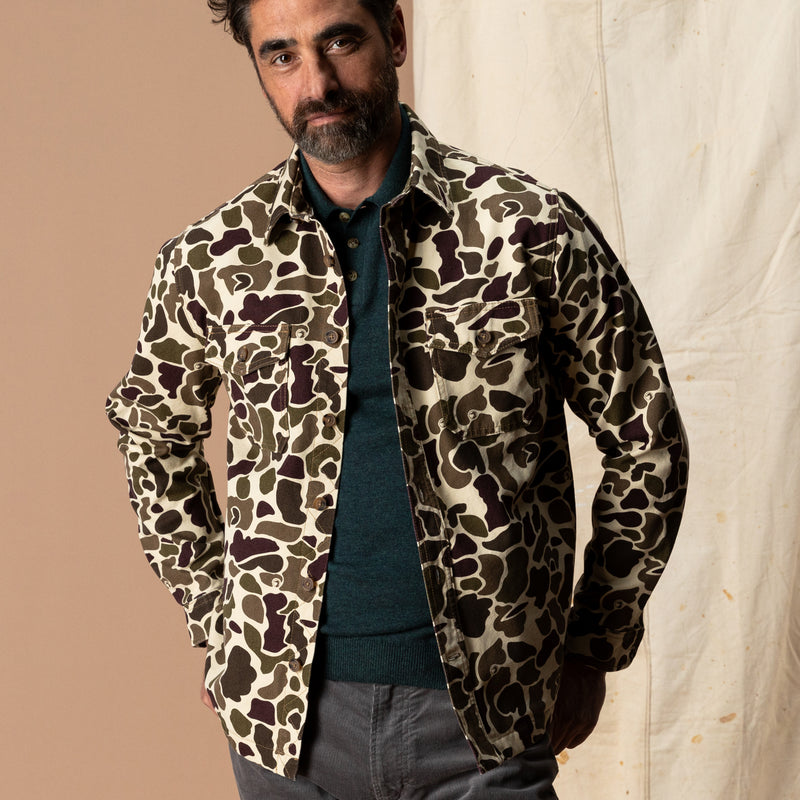 Vintage Camo Duck Canvas Jacket - Sandrift Khaki Camo