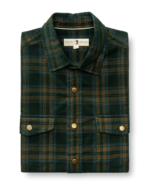 Corduroy Snap Shirt - Timberly Plaid - Pine Grove