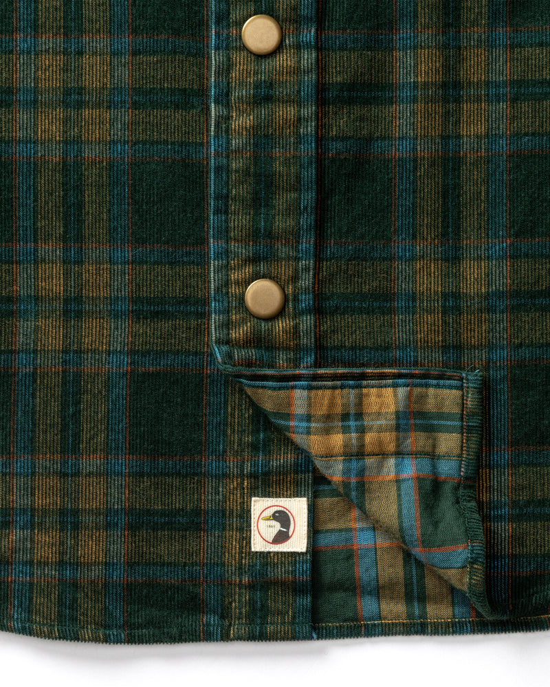 Corduroy Snap Shirt - Timberly Plaid - Pine Grove