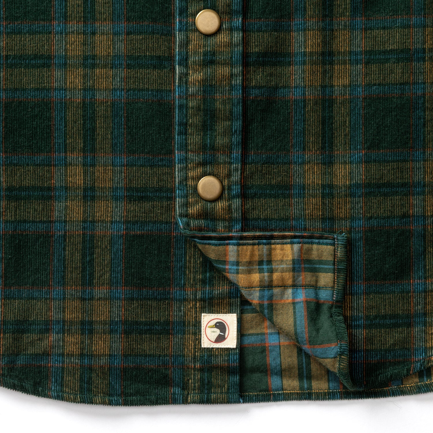 Corduroy Snap Shirt - Timberly Plaid - Pine Grove