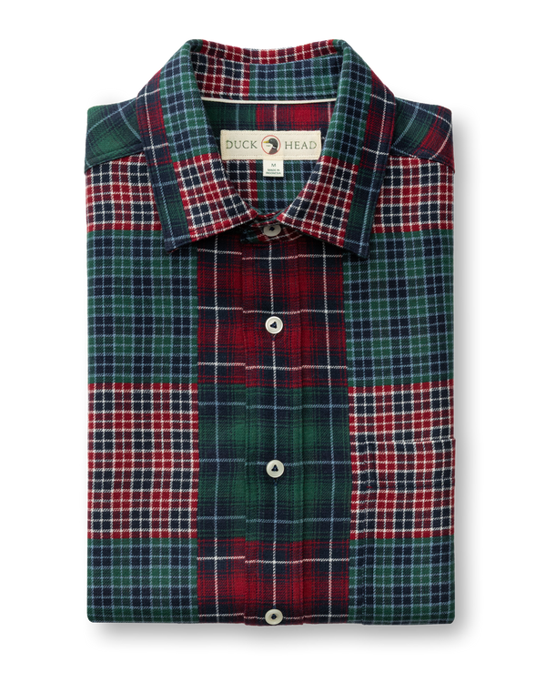 Cotton Flannel Sport Shirt - Pierre Patchwork - Multi