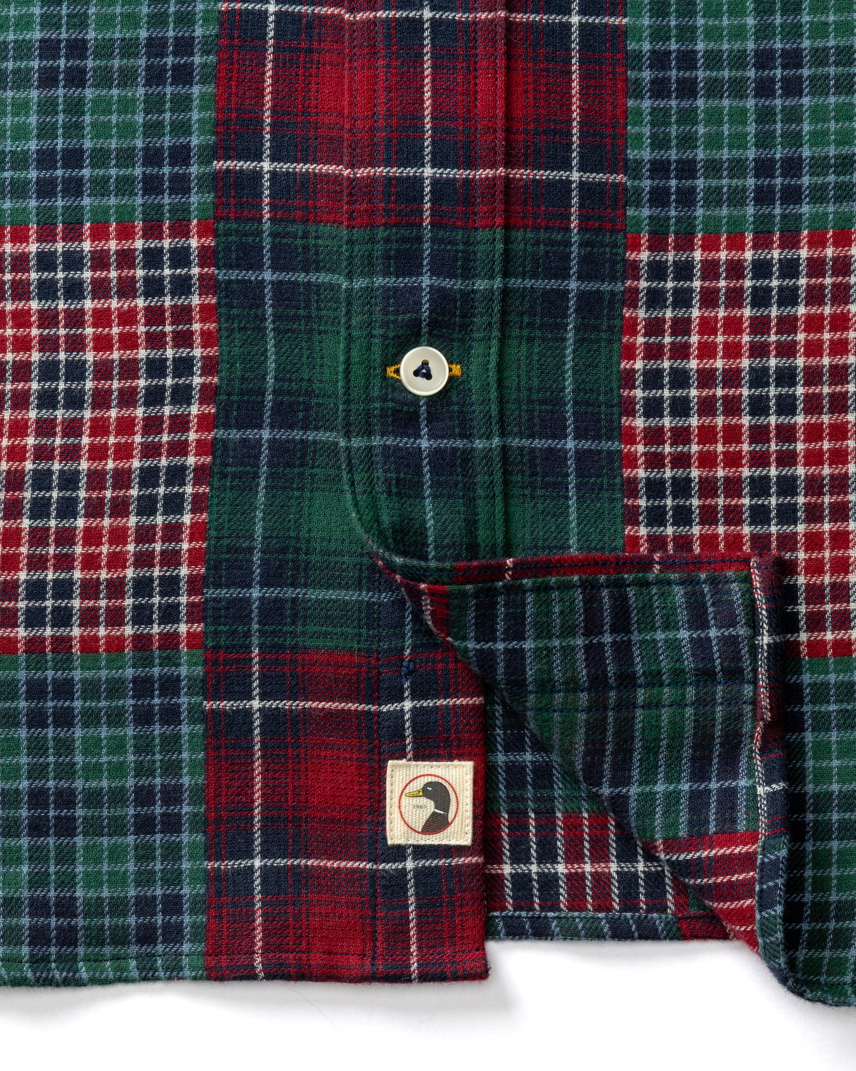 Cotton Flannel Sport Shirt - Pierre Patchwork - Multi