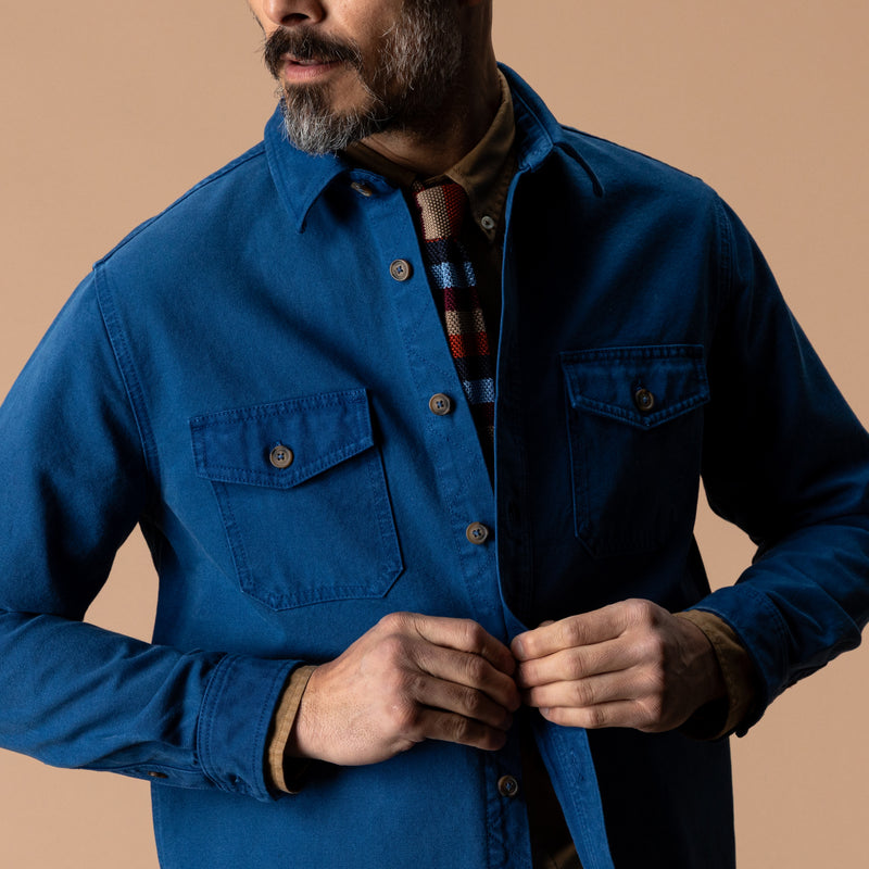 Garment Dyed Duck Canvas Jacket - Navy Peony