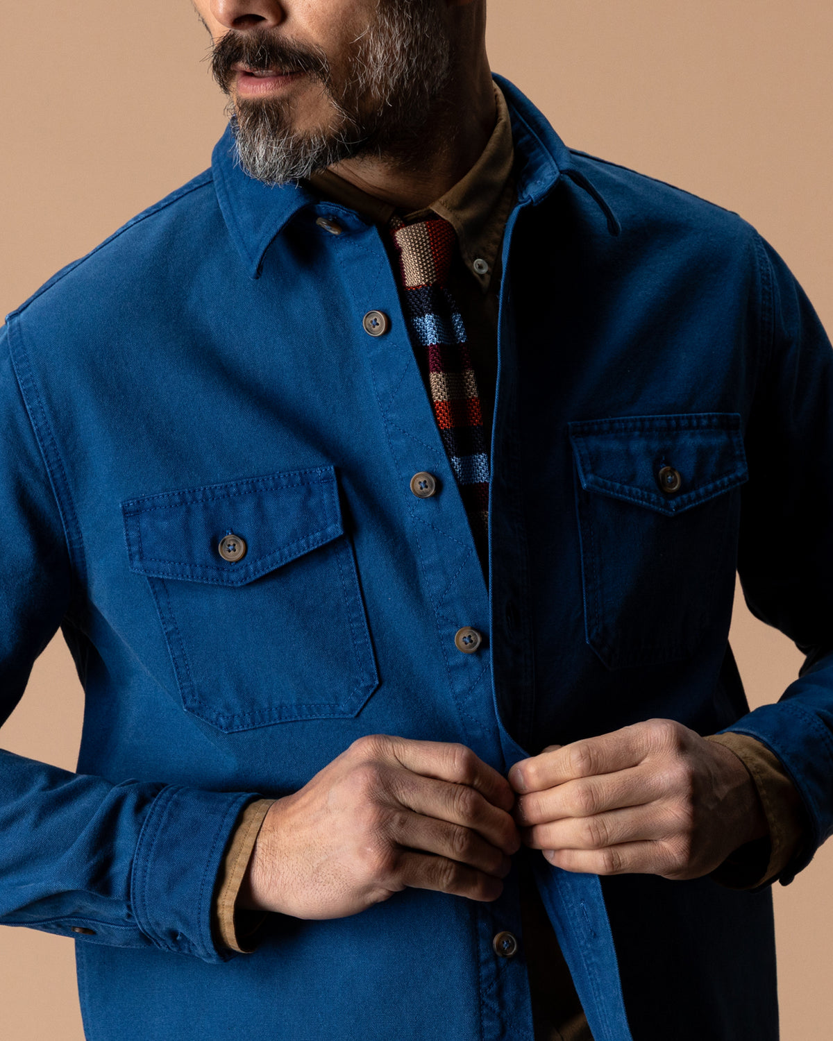 Garment Dyed Duck Canvas Jacket - Navy Peony