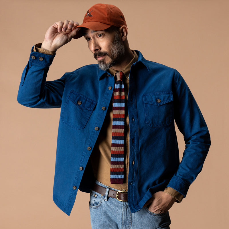 Garment Dyed Duck Canvas Jacket - Navy Peony