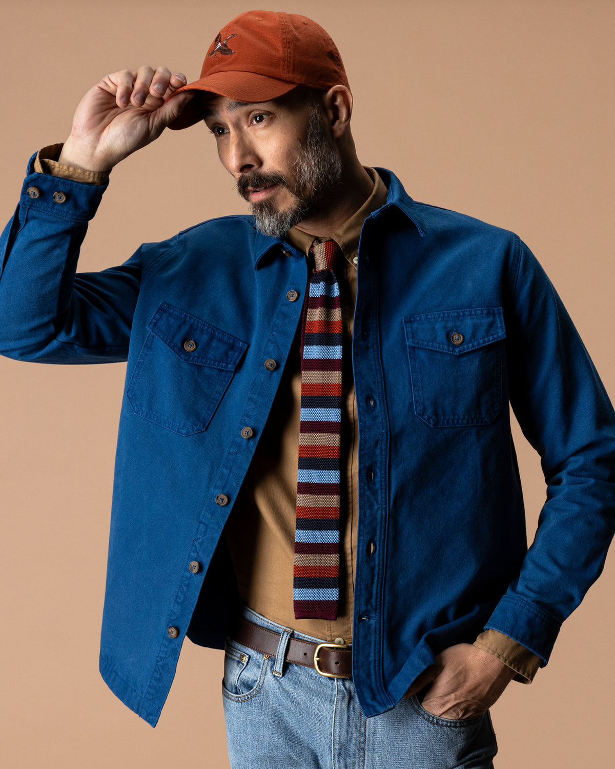Garment Dyed Duck Canvas Jacket - Navy Peony
