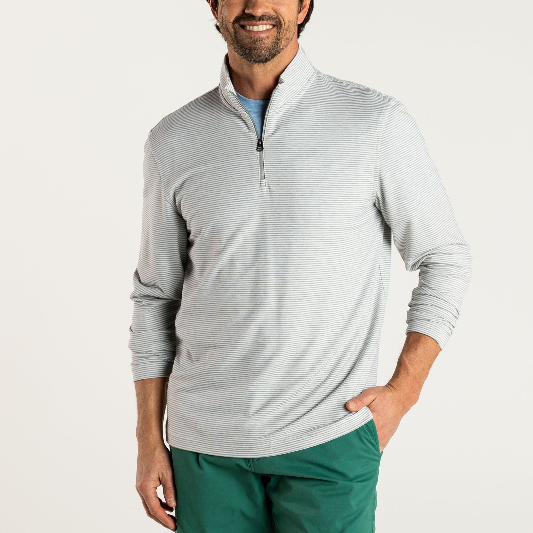 Wakeman Stripe Performance 1/4 Zip Pullover