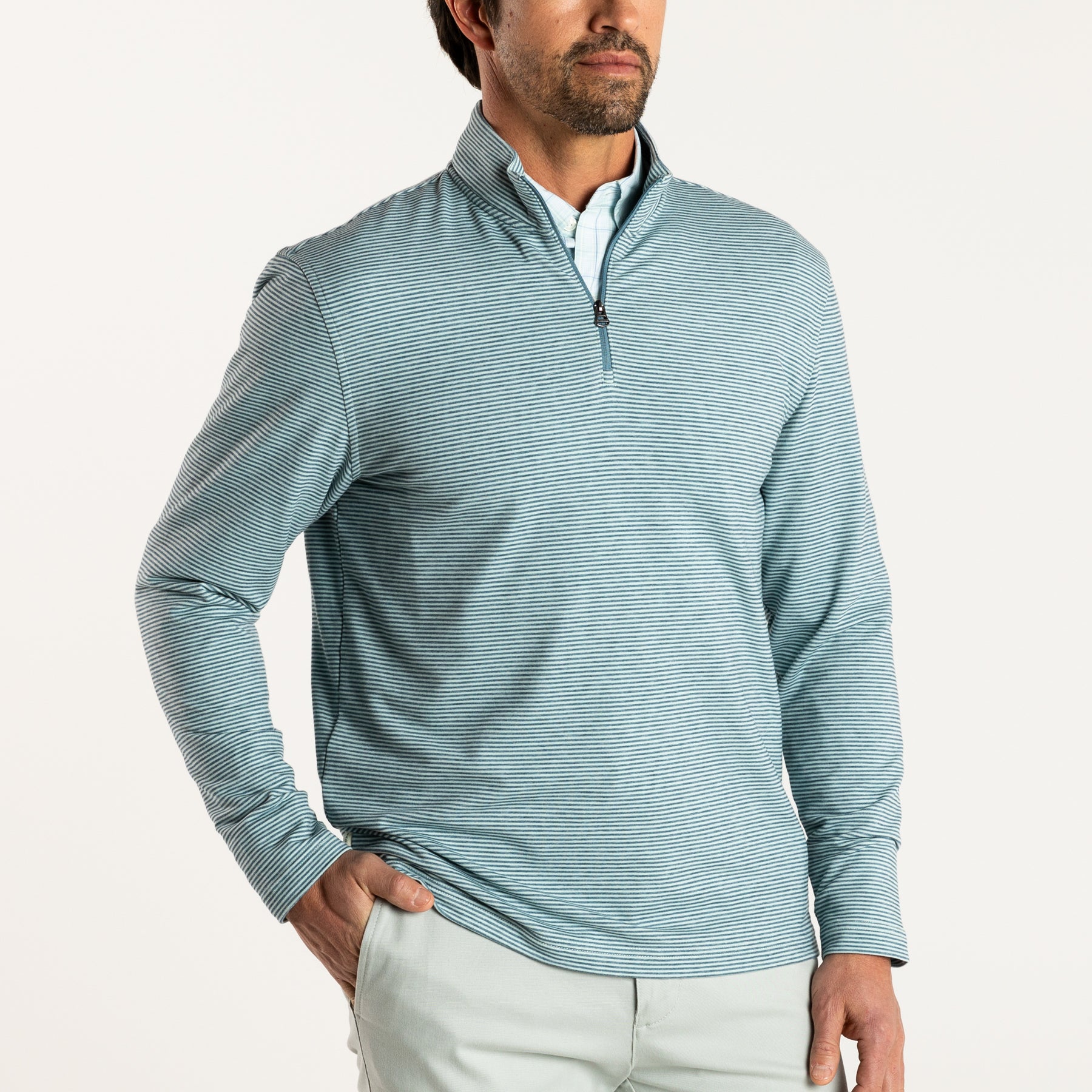 Wakeman Stripe Performance 1/4 Zip Pullover