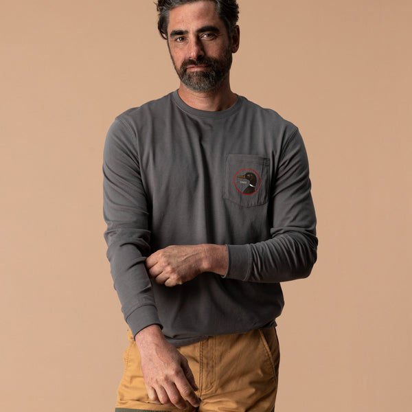 Logo Long Sleeve T-Shirt - Fossil Gray