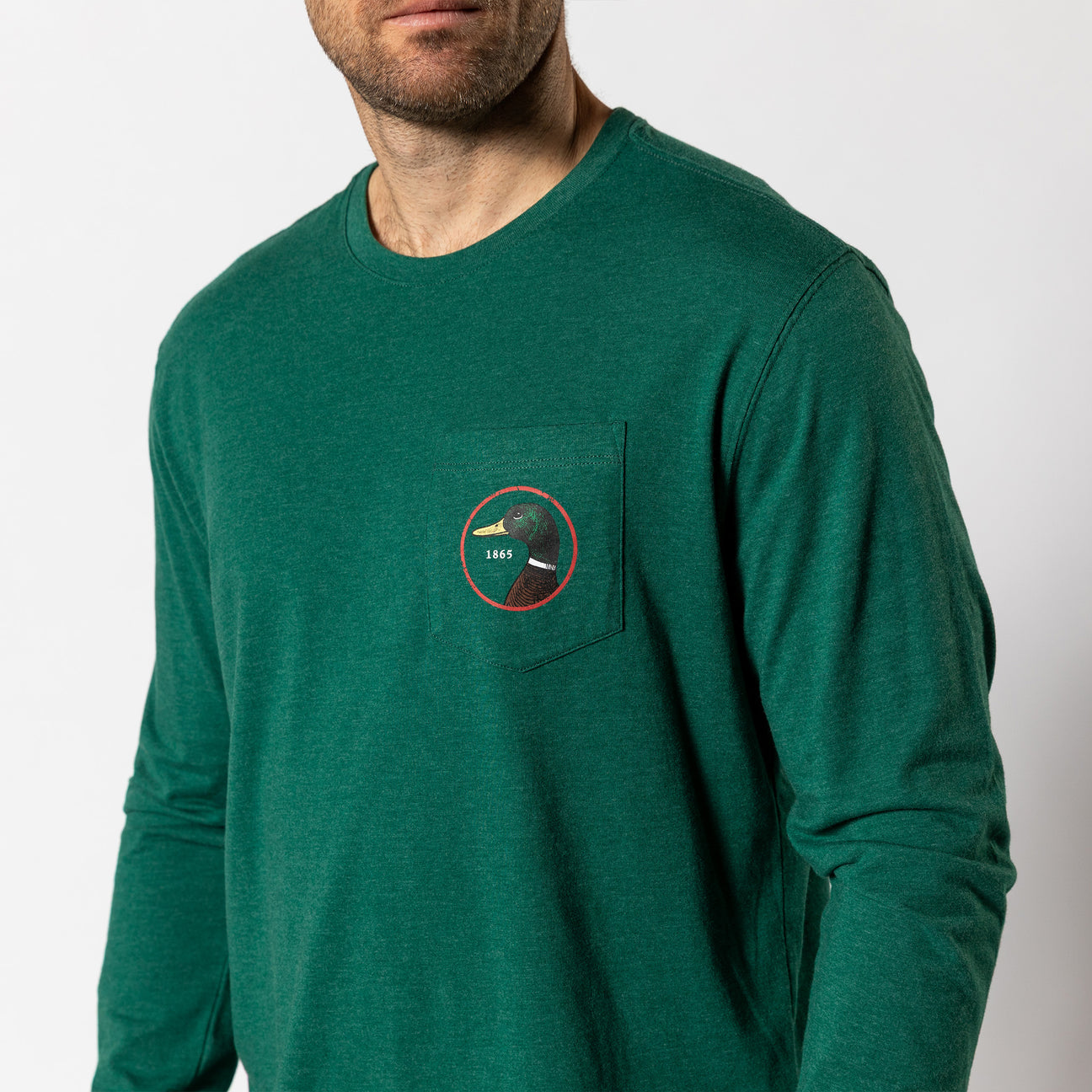 Logo Long Sleeve T-Shirt - Forest Green Heather