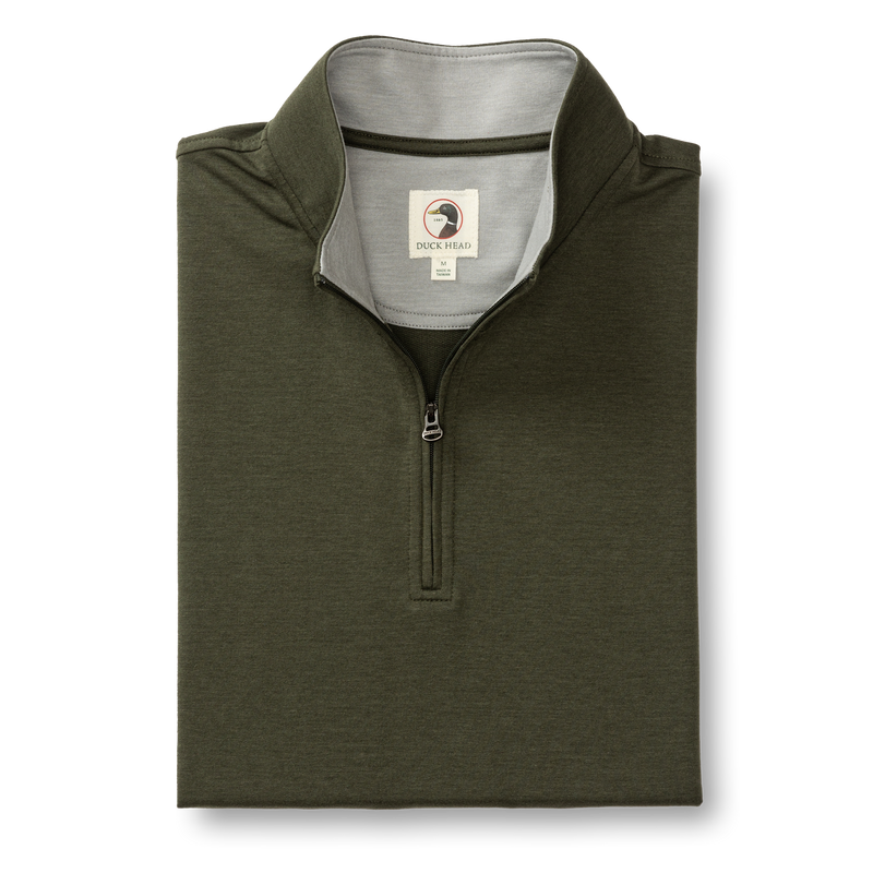Dunmore Performance 1/4 Zip Pullover - Deep Olive