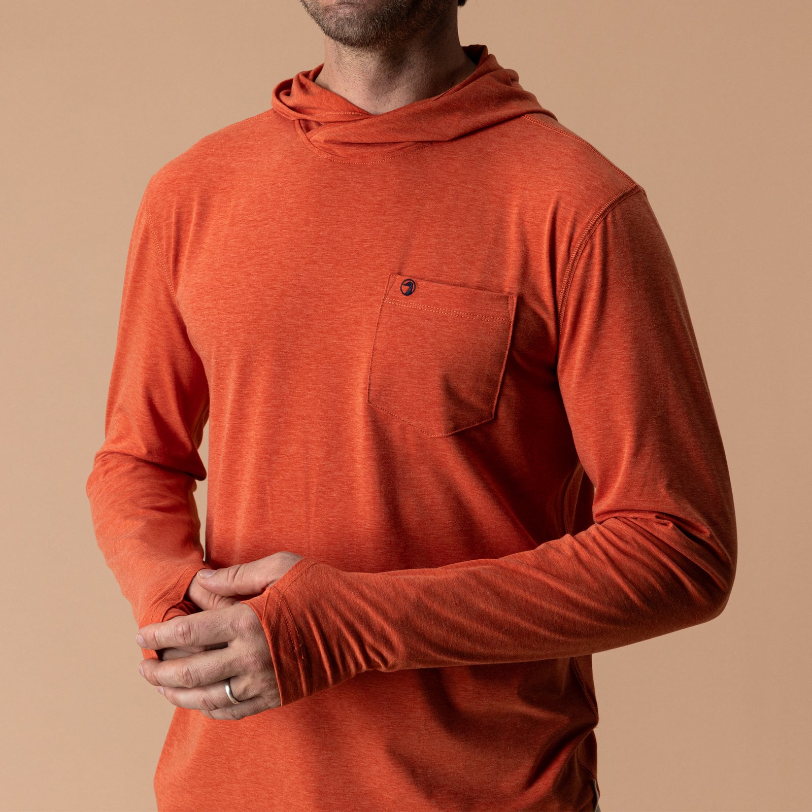 Windward Performance Hooded T-Shirt - Burnt Sienna Heather