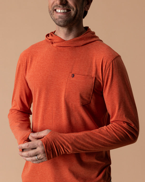 Windward Performance Hooded T-Shirt - Burnt Sienna Heather