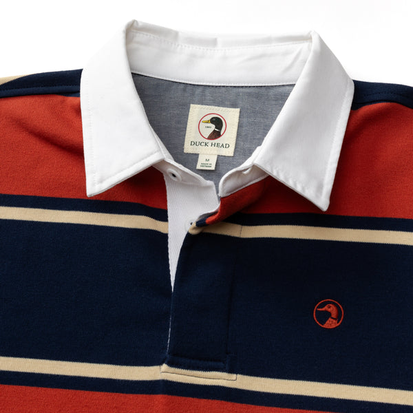 Legacy Stripe Rugby Shirt - Red Ochre