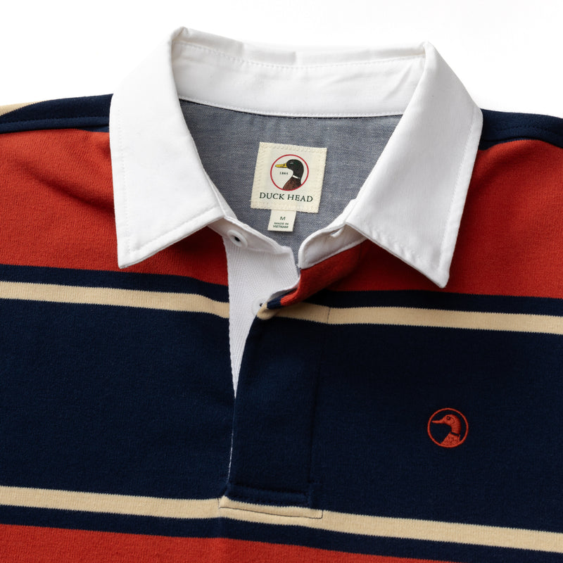 Legacy Stripe Rugby Shirt - Red Ochre