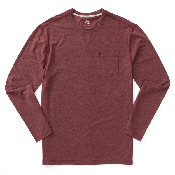 Windward Long Sleeve Performance T-Shirt - Tawny Port Heather