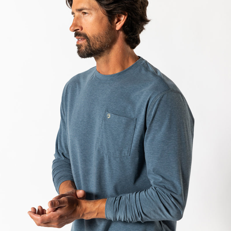 Windward Long Sleeve Performance T-Shirt - Orion Blue Heather