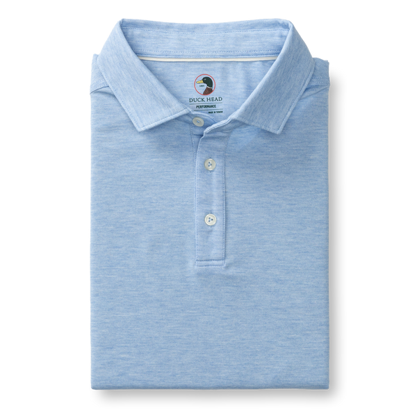 Summerford Performance Pique Polo - Serenity Blue Heather