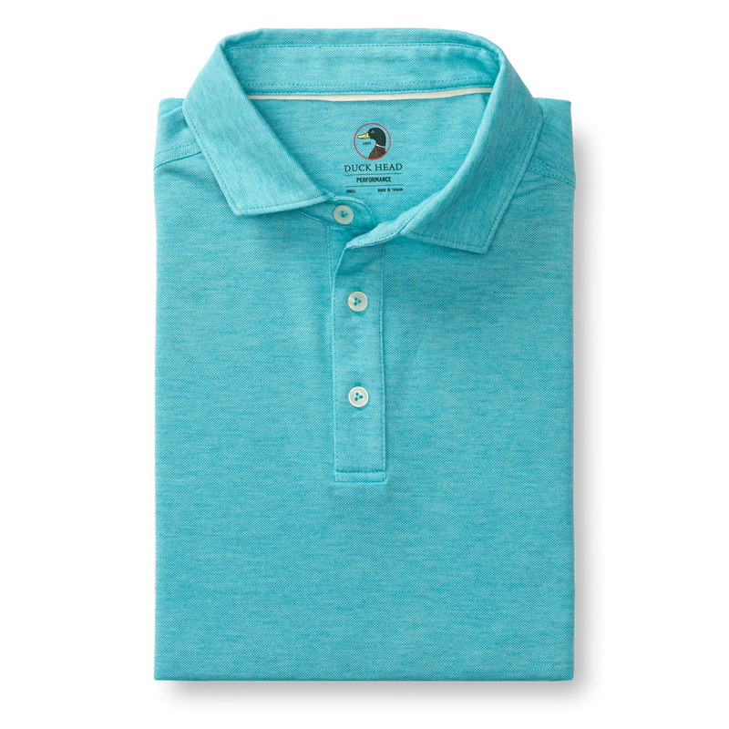 Summerford Performance Pique Polo - Lake Blue Heather