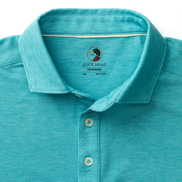 Summerford Performance Pique Polo - Lake Blue Heather