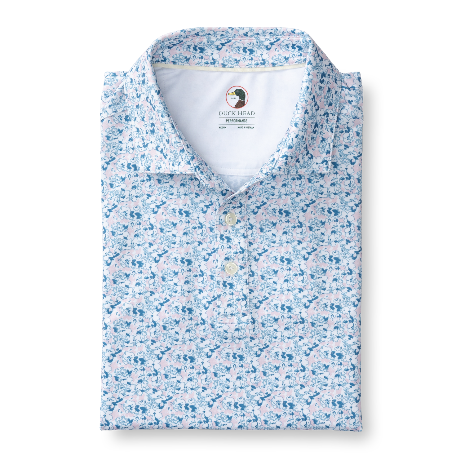 Long Drive Performance Polo - Canopy Floral - Pastel Pink