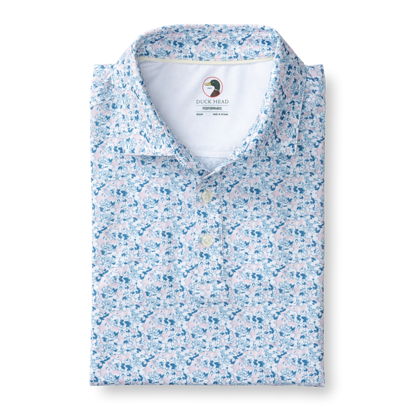 Long Drive Performance Polo - Canopy Floral - Pastel Pink