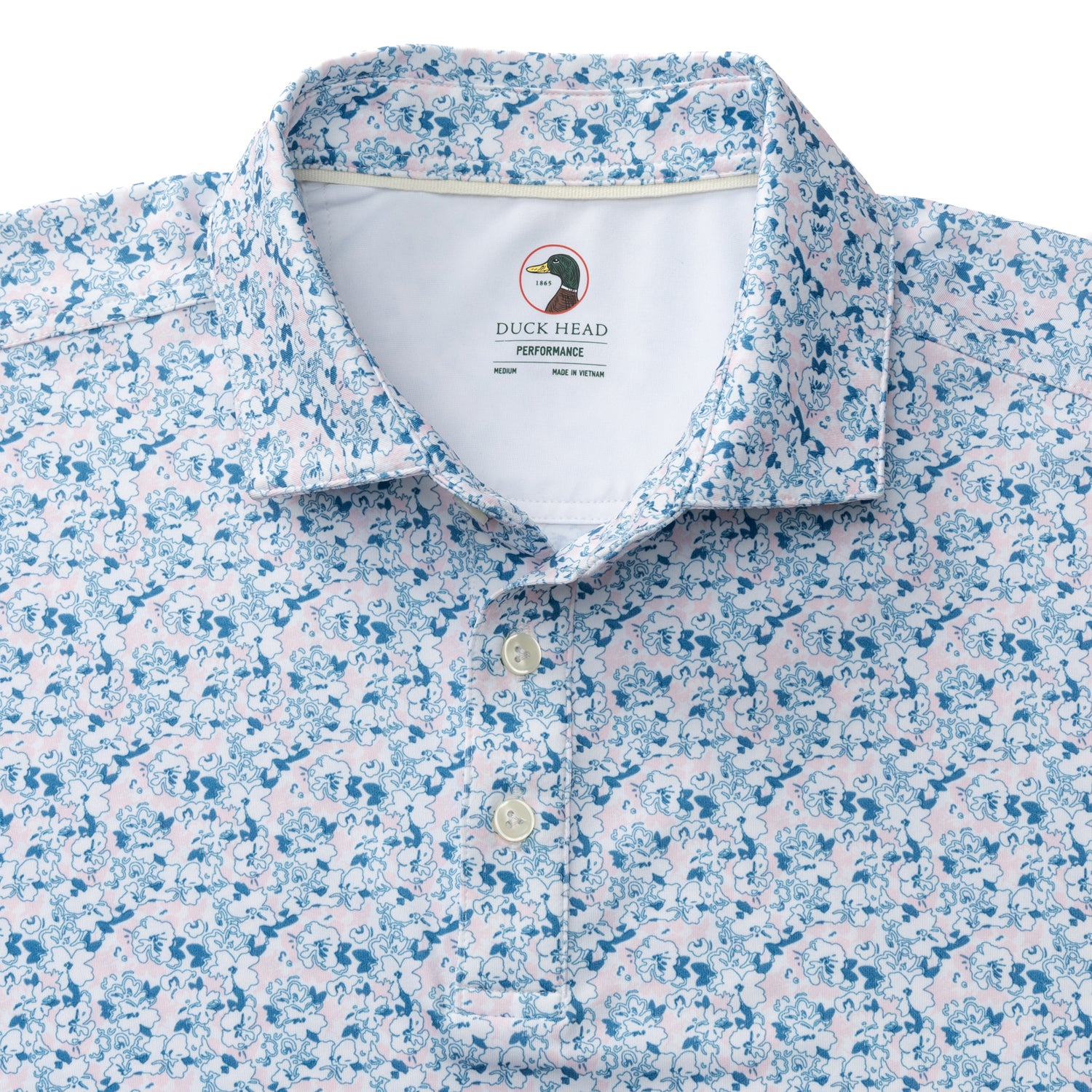 Long Drive Performance Polo - Canopy Floral - Pastel Pink