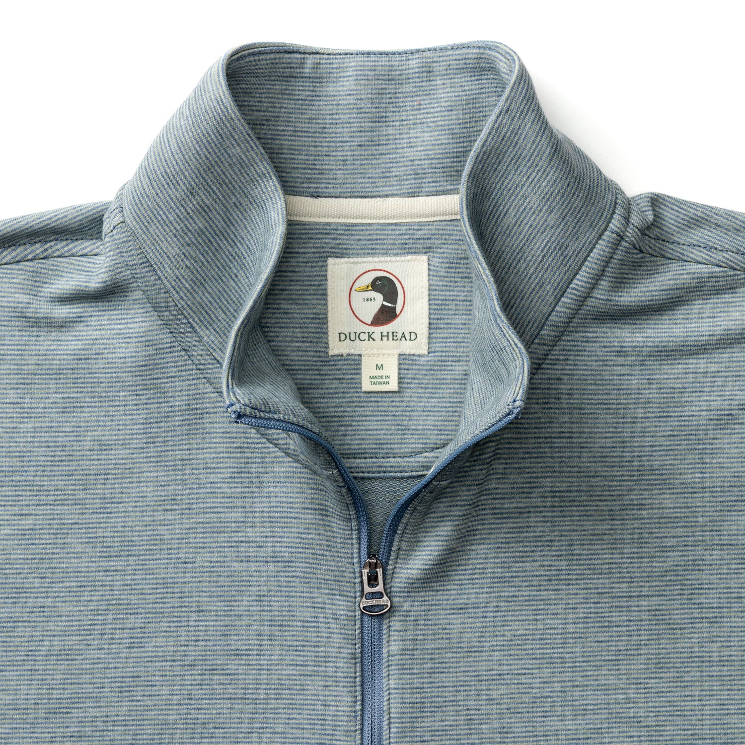 Summerford Striped Performance 1/4 Zip Pullover - Chambray Blue Heathe