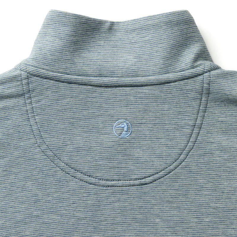 Summerford Striped Performance 1/4 Zip Pullover - Chambray Blue Heather