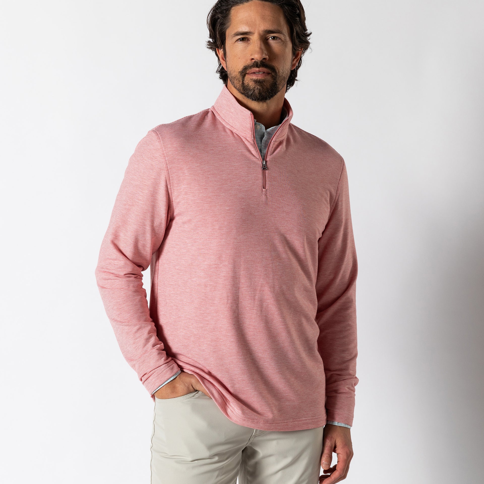 Wakeman Stripe Performance 1/4 Zip Pullover