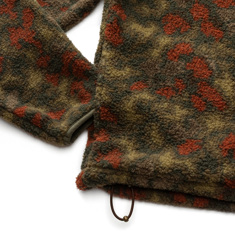 Pineview Fleece 1/4 Snap Pullover - Meadow Print - Deep Olive