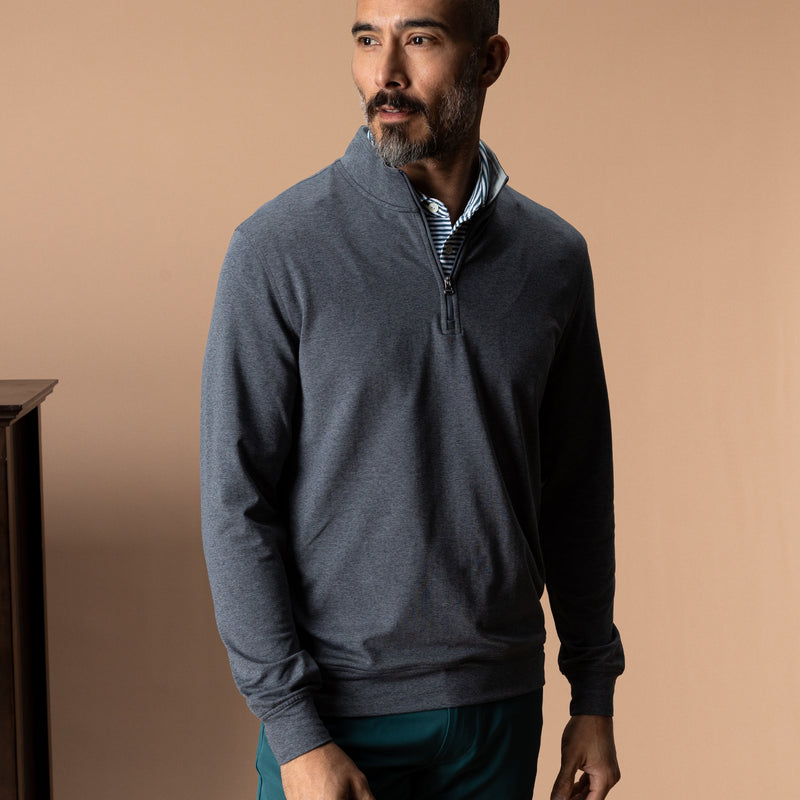 Long Drive Performance 1/4 Zip Pullover - Charcoal Heather