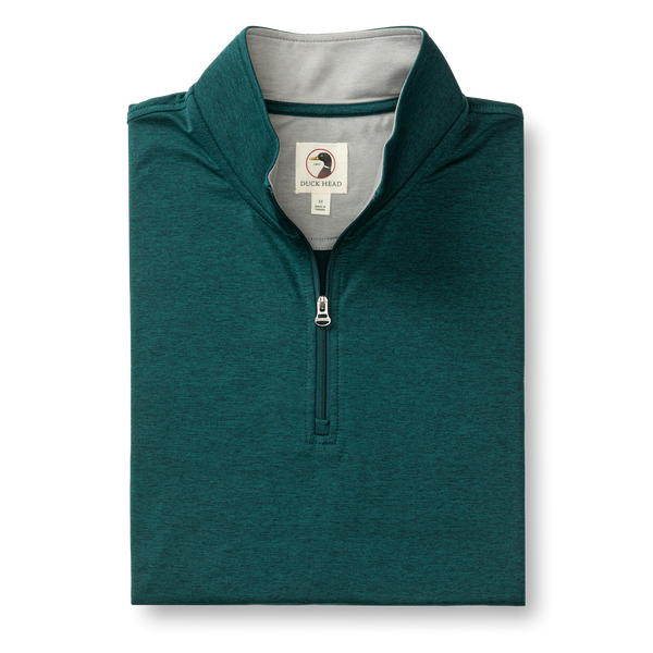 Long Drive Performance 1/4 Zip Pullover - Emerald Green Heather