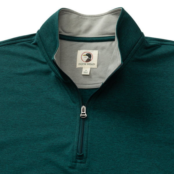Long Drive Performance 1/4 Zip Pullover - Emerald Green Heather
