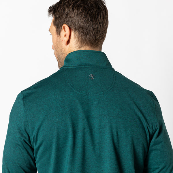 Long Drive Performance 1/4 Zip Pullover - Emerald Green Heather