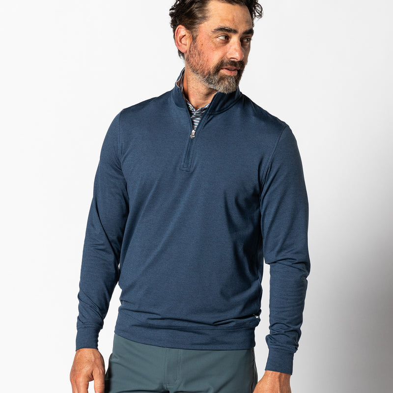 Long Drive Performance 1/4 Zip Pullover - Navy Heather