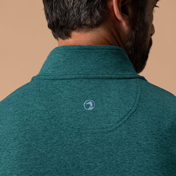 Long Drive Performance 1/4 Zip Pullover - Midnight Teal Heather