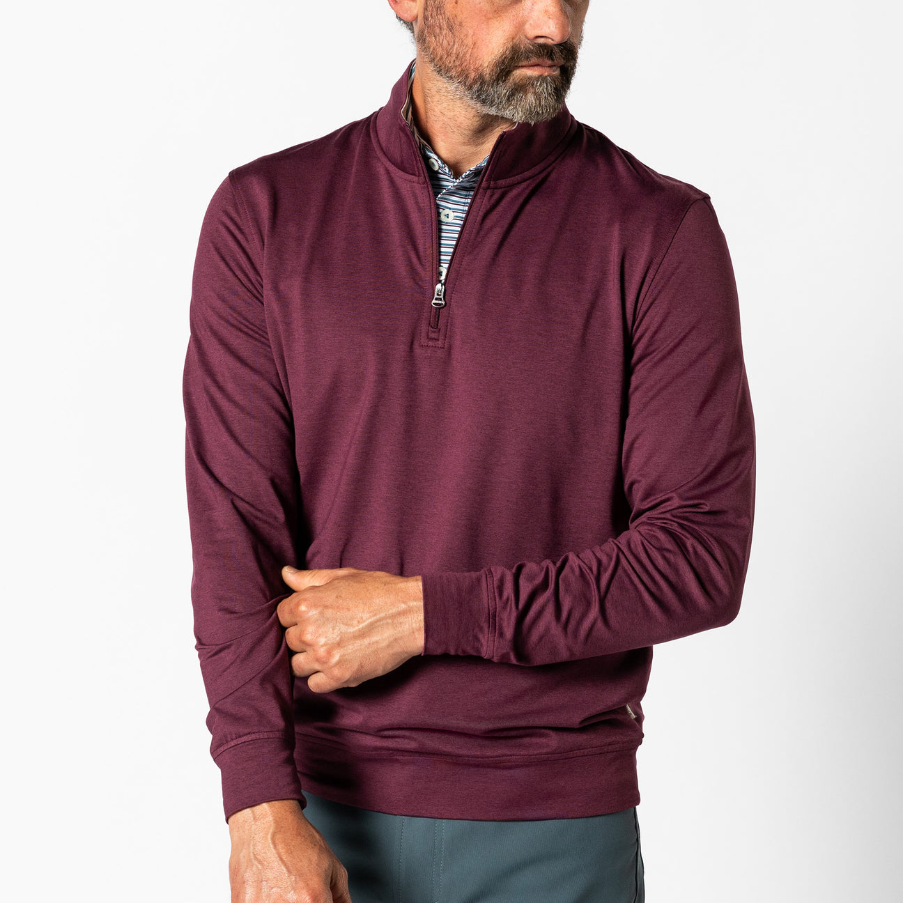 Long Drive Performance 1/4 Zip Pullover - Fig Heather